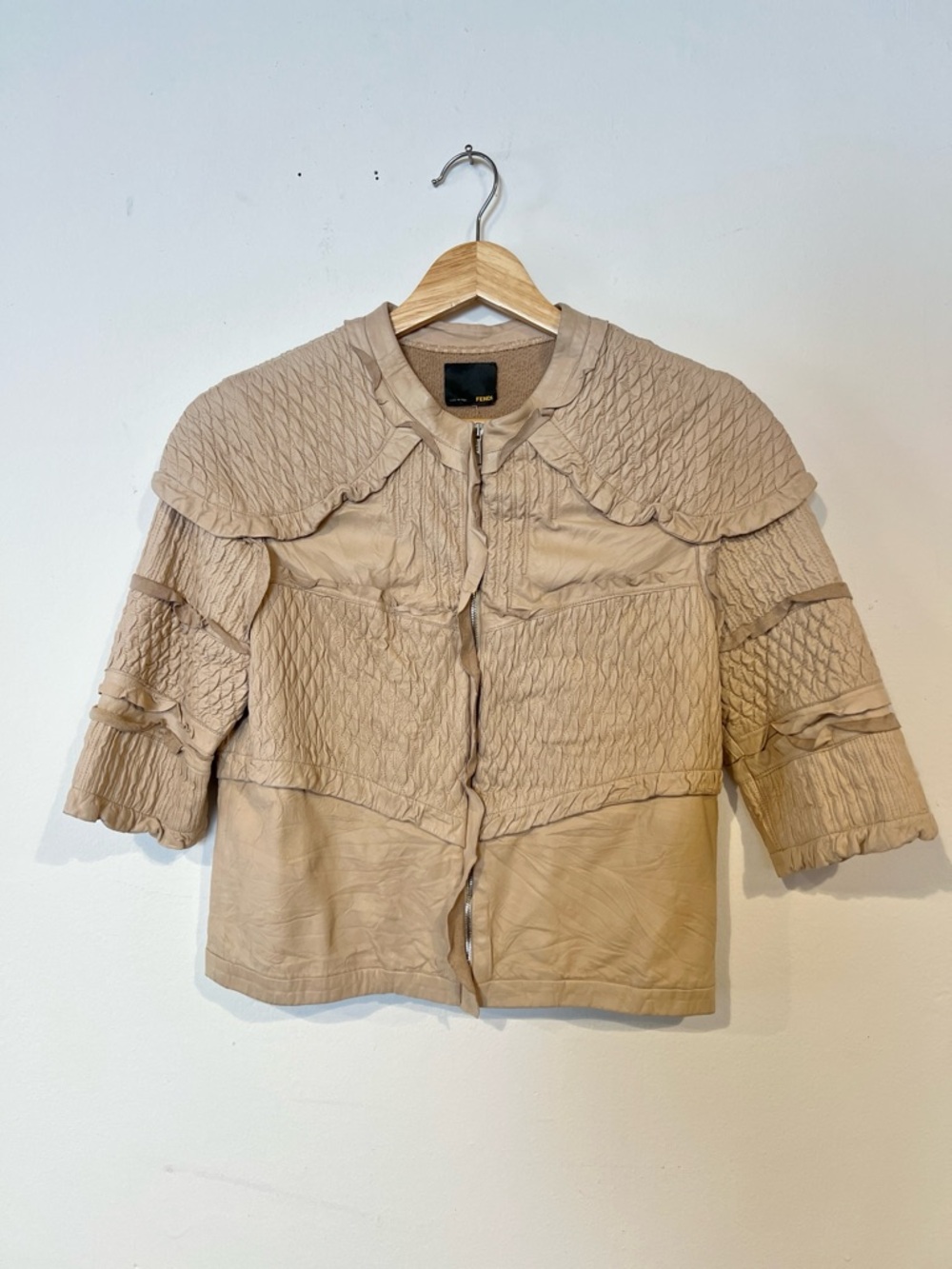 ✨Archival Fendi Rare Vintage cropped leather bomber jacket Iconic Y2K era